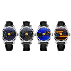 Reloj Mecánico Automático con Esfera Doble Negra Cotes De Geneve, Logotipo Personalizado OEM, Correa de Goma, de Fábrica - Product Image 3