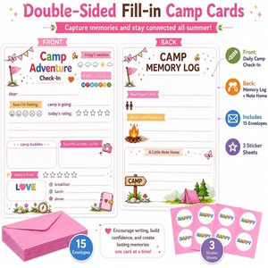 Kit de correspondance personnalisé pour camps : Feuilles de questions à remplir, enveloppes prépayées pour les activités scolaires des groupes de jeunes - Product Image 2