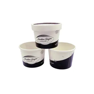 आइस क्रीम दही मूस कप कस्टम मुद्रित आइसक्रीम पेपर कप खाद्य ग्रेड पुनर्नवीनीकरण डिस्पोजेबल मलाईबर्फ़ टब