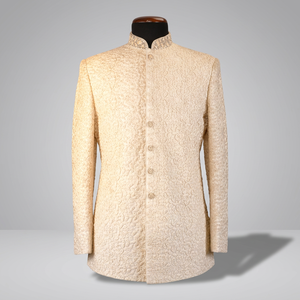 Elegant Indo-Western Sherwani <b>Pant</b> Matching Embroidered Shoes Indian/Pakistani Party Wedding Dress 2021 Size XL Fabric Material - Product Image 4