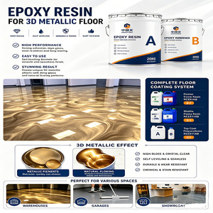 Precio de Fábrica, Kit de Resina Epoxi Metálica 100% Sólida para Pisos, Recubrimiento Autonivelante y Duradero para Pisos de Concreto, Ideal para Garajes y Talleres - Product Image 3
