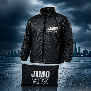 JAMBO เสื้อกันฝนแบบพกพาไม่สะท้อนแสงสีดำกึ่งไนลอน - Product Image 1