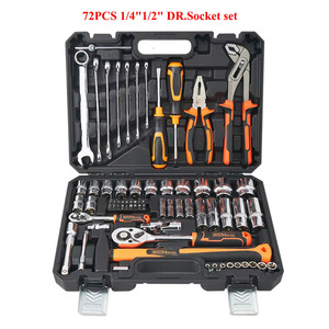 Car Tools Set Tool Professional Motorcycle Repair Car Tools Box Set Mechanics 1/4 Socket Kit Ratchet Set Socket Tool