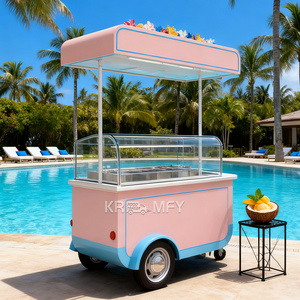 Carrito Móvil de Helados y Gelato Italiano Comercial, Resistente a la Corrosión, de Metal, para la Venta de Comida Rápida en la Playa - Product Image 6