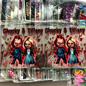 Enveloppe pour gobelet Ghostface Horror, motif personnages d'<span class=keywords><strong>horreur</strong></span> effrayants pour Halloween, pour verre Libbey, décalcomanie à transfert à froid - Product Image 2
