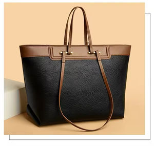 Sac à main de luxe de marque célèbre pour femmes fermeture à glissière à carreaux sangle unique motif de couleur unie matériau PU noir à la mode - Product Image 2