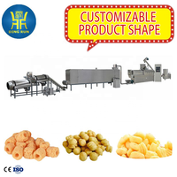 Ligne de production automatique complète de snacks extrudés par soufflage, machine de fabrication, extrudeuse de snacks à double vis pour farine de maïs