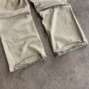 Pantalon cargo ample en coton à plusieurs poches, lavage personnalisé, fermeture éclair à la taille, lavage vintage, délavé à l'acide, déchiré, pour hommes - Product Image 3