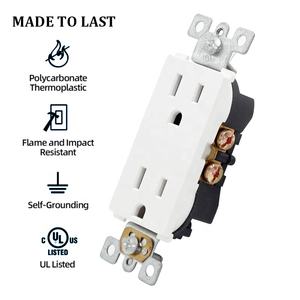 เต้ารับไฟฟ้าแบบ USB ไนลอน 15A 125V มาตรฐานอเมริกา แบบสองช่อง 2 ช่องเสียบปลั๊กไฟติดผนัง - Product Image 5