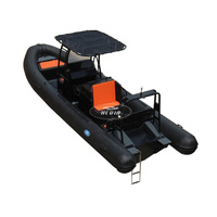 Haute qualité Hedia gonflable 23ft 7m Hypalon PVC rigide pêche profonde V coque en aluminium patrouille aviron nervure bateau