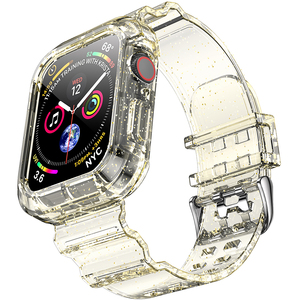 Eraysun <span class=keywords><strong>Bracelet</strong></span> en silicone de haute qualité pour <span class=keywords><strong>Apple</strong></span> <span class=keywords><strong>Watch</strong></span> 40/41mm 44/45mm <span class=keywords><strong>Bracelet</strong></span> de sport de couleur fluorescente transparente pour iwatch 4/5 - Product Image 3