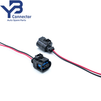 4D0971992A Konektor Injektor Bahan Bakar VAG 2 Pin Female 3.5mm dengan Kabel Pigtail untuk Audi VW