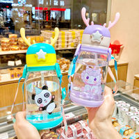 Botella de Agua Infantil SilverJet de Plástico de 500 ml con Pajita, Diseño Atractivo, Apta para Agua Hirviendo, para Uso Escolar y al Aire Libre, Libre de BPA