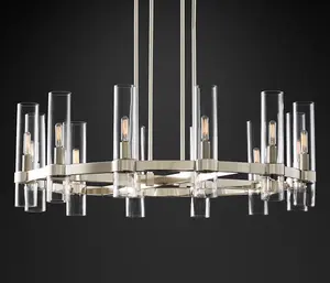 Factory Wholesale High Quality Luxury Lighting Chrome Polished Nickel Chandelier For Living Room