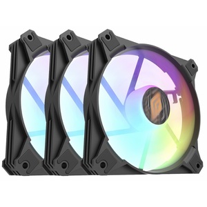 Kit 3 Pz Lapix 1000Rpm <b>RGB</b> Rainbow Computer Case <b>Fans</b> 120X120X25 mm Heatsink with 3pin Power Interface and 4pin Connector - Product Image 1