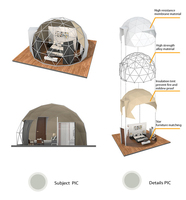 Tente dôme en verre igloo d'hiver pour le glamping en plein air pour le complexe avec vue panoramique à 360 degrés au bord de la mer Tente dôme imperméable à couverture en PVC