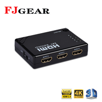 Conmutador HDMI Fjgear Compatible con 4K/5 Puertos/5 en 1 Salida/1080P/HD, con Venta Directa de Fábrica/con Control Remoto IR