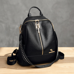 Women's Classic Style Polyester Barrel-shaped Backpack Zipper Closure Large Capacity Shoulder Strap for Everyday Office Use - Product Image 4