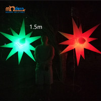 Étoile gonflable géante de Noël de 1,5 m avec LED et taffetas de polyester pour la décoration de boîtes de nuit et la publicité