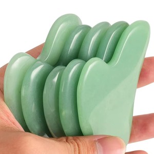 Pietra Naturale Verde di Nefrite <span class=keywords><strong>per</strong></span> <span class=keywords><strong>Massaggio</strong></span> <span class=keywords><strong>Viso</strong></span>, Cosmetica Manuale Guasha, Aventurina Verde, Giada Verde, Gua Sha in Pietra Naturale Liscia e Fredda - Product Image 3