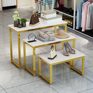 Espositore a Livelli Sfalsati per Negozi di Abbigliamento, Tessili per la Casa, Borse e Scarpe, Banco Espositivo, Scaffale per Fioristi, Isola Espositiva per Centri Commerciali - Product Image 1