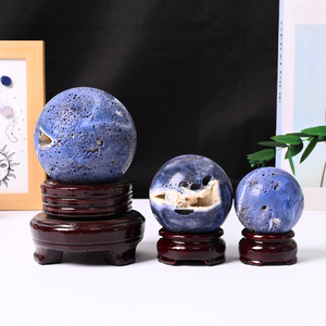 Nueva Llegada, Esferas de Coral Azul Natural, Pulidas a Mano, Esfera de Piedra Curativa de Cristal para Decoración Fengshui - Product Image 2