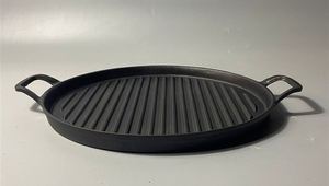 Batterie de cuisine de restaurant <span class=keywords><strong>plaque</strong></span> chauffante ronde de pré-saison poêle <span class=keywords><strong>à</strong></span> steak poêle en fonte <span class=keywords><strong>friteuse</strong></span> <span class=keywords><strong>à</strong></span> steak <span class=keywords><strong>à</strong></span> rayures poêle <span class=keywords><strong>à</strong></span> griller - Product Image 3