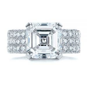 Bague Fine Jewelry Bague de fiançailles en argent sterling 925 avec zircon cubique blanc coupe princesse - Product Image 2