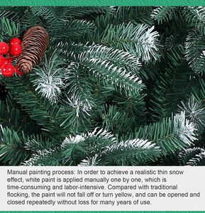 Eco-Friendly PE + PVC Pine Artificial Christmas Tree with Snow White <b>Glitter</b> <b>Red</b> Berries Pine Cones La Navidad Natal - Product Image 2