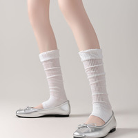 Chaussettes légères côtelées verticalement à bout ouvert, multicolores, pour femme, collection été, vente en gros pour style décontracté urbain