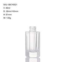 40ml Polygon-Dickwandglasflasche in Wunschfarbe OEM Kosmetikbehälter für Hautpflegeserum & Ätherisches Öl