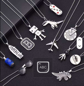 Collar largo de acero y titanio para hombre al por mayor, estilo Hip Hop, diseño cruzado, joyería de moda, logotipo, temas artísticos, fundición - Product Image 3