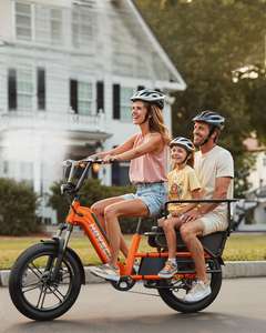 Vélo <span class=keywords><strong>cargo</strong></span> électrique de ville HovCart avec stock en entrepôt <span class=keywords><strong>allemand</strong></span> (UE/US/AU) pour deux enfants avec siège de protection, capteur de couple et pneus larges - Product Image 1