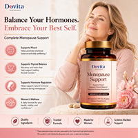 Cápsulas de Equilibrio Hormonal para la Menopausia de Marca Personalizada OEM para Mujeres, Acción Rápida, Apoyo para el Sueño y el Estado de Ánimo, Alivio de la Sequedad Vaginal, 60 Cápsulas