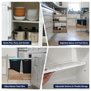 Armoires de cuisine murales modernes blanches W2430/W2436-W3630/W3636 |   Armoires RTA prêtes à être expédiées |   Armoire de cuisine style Shaker - Product Image 5