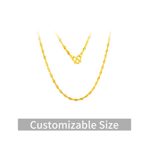 Collana a catena O-Link spessa in oro puro <span class=keywords><strong>24K</strong></span>, catena semplice in oro 999.9, peso personalizzabile, regalo moderno e alla moda - Product Image 2