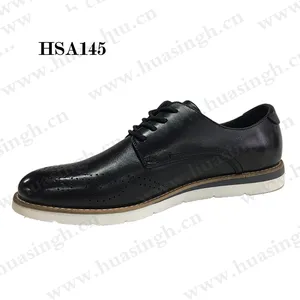 YWQ,anti-skid durable white rubber outsole fashion dress shoes top-level natural cow leather upper office shoes HSA145