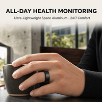 Bague Intelligente Ultra Légère en Aluminium Spatial 8mm, Suivi de Santé, Podomètre, Compteur de Calories et de Distance, Étanche IP68, Utilisation Quotidienne