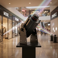 Projecteur LED Gobo extérieur personnalisé, étanche, image rotative, télécommande, 200W, IP65, aluminium, 50-65m, éclairage publicitaire