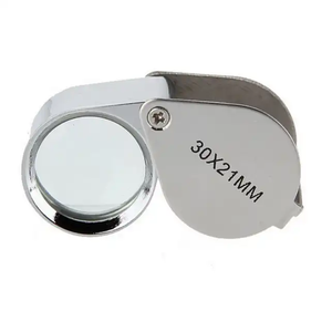 धातु खोल + ग्लास लेंस ज्वैलर्स लाउप मैग्निफायर 30x21 मिमी गहने आवर्धक ग्लास लूप - Product Image 2