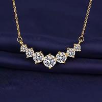 Collier Pendentif FanKe 925 en Argent Sterling Tendance Sourire Sept Princesses, Chaîne de Liens Femme Moissanite Haut de Gamme Style Ins