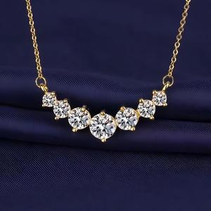 Collana con Ciondolo FanKe in <span class=keywords><strong>Argento</strong></span> Sterling 925, Trendy Smile Seven Princess, Alta Qualità, Moissanite, Catena Femminile Ins Link - Product Image 6