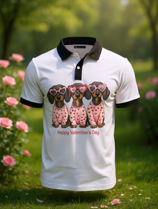 T-Shirt da Donna a Maniche Corte per San Valentino, Stampa Bassotto, Collo Tondo, 100% Cotone, Stile Casual, Primavera Estate Autunno - Product Image 2
