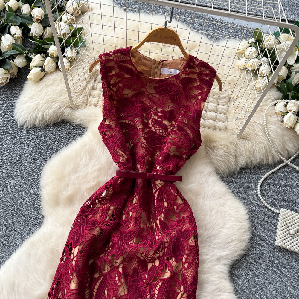Dresses Women Lady Elegant Modest Lace Sleeveless A-Line Dress Women'S High Waist Round Neck Slim Fit Dress| Alibaba.com Dresses Women Lady Elegant Modest Lace Sleeveless A-Line Dress Women'S High Waist Round Neck Slim Fit Dress| Alibaba.com