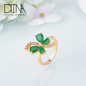แหวนผู้หญิงดีไซน์ทันสมัยประดับพลอย<span class=keywords><strong>สี</strong></span>ดำและทองคำ รุ่น DTINA สำหรับสาวๆ - Product Image 2