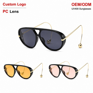 Lunettes de soleil Sunray à monture extra large, verres PC, branches métalliques, protection UV400, style affirmé, look urbain, idéales pour les journées à la station et la plage - Product Image 1