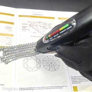 YingTuo Bijoux HIPHOP Carré Moissanite Bijoux <span class=keywords><strong>D</strong></span> Couleur VVS1 Rond S925 Plaqué 3mm/4mm Moissanite Tennis <span class=keywords><strong>Bracelet</strong></span> - Product Image 5