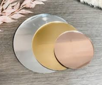 Disques en plastique découpés au laser, dorés, or rose, argentés, miroir, 1 mm, 2 mm, 3 mm d'épaisseur, disques acryliques, décoration, feuille de miroir ronde