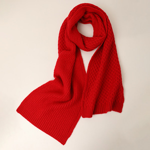Chal de punto de color liso para otoño/invierno, calentador de cuello grueso de cachemira con diseño de panal, venta al por mayor - Product Image 3