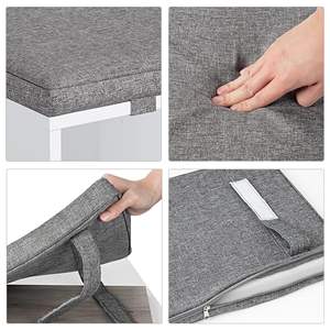 Banco para guardar zapatos <span class=keywords><strong>con</strong></span> cojín, estantería ajustable de 3 niveles, <span class=keywords><strong>zapatero</strong></span> pequeño para pasillo, sala de estar y <span class=keywords><strong>dormitorio</strong></span> - Product Image 6